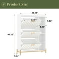 thumbnail image 3 of Shoe Cabinet Storage for Entryway Striped Shoe Organizer with 3 Flip Drawers and Open Shelves Modern Freestanding Slim Shoe Closet for Hallway Entrance Bedroom Living Room, 3 of 19