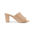thumbnail image 3 of BLISSFUL STEP Sandales Mules à Talon Bloc à Enfiler pour Femmes Nude 8, 3 of 8