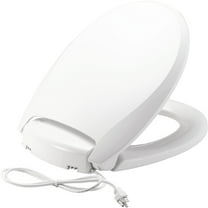 Bemis H900NL 000 Radiance Round Plastic Toilet Seat in White with Adjustable Heat, iLumalight, STA-TITE Seat Fastening System, and WhisperClose with Precision Seat Fit Adjustable Hinge