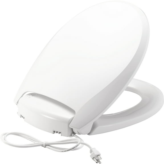 Bemis H900NL 000 Radiance Round Plastic Toilet Seat in White with Adjustable Heat, iLumalight, STA-TITE Seat Fastening System, and WhisperClose with Precision Seat Fit Adjustable Hinge