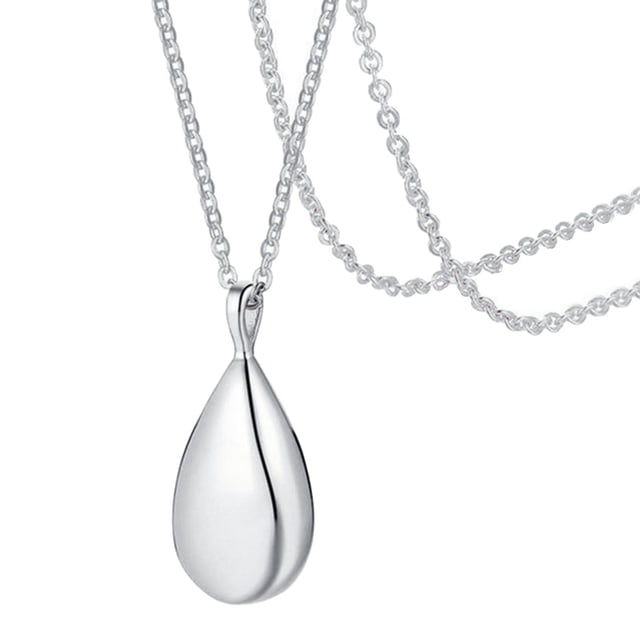 Colgante de , , colgante de cremación, joyería de ceniza de acero inoxidable a la moda, soporte de gota de lágrima de agua, colgante de gota Plata Fernando Collar con colgante de urna