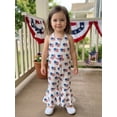 thumbnail image 5 of BemeyourBBs Toddler Baby Girls 4th of July Outfit Patriot Independent Day Summer Romper Clothes One Piece Jumpsuit Bell Bottoms Casual Slim Fit American Flag Print Halter Neck Backless Overalls, 5 of 9