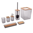 thumbnail image 1 of Bathroom Set, Bamboo Bathroom Accessories Set Easy To Clean  For Hotel For Home Grey, 1 of 8