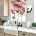 thumbnail image 5 of Western Texas Star Retro Tie Up Curtains for Windows, Adjustable Balloon Window Shades, Country Vintage Red Beige Plaid Kitchen Window Treatments Farmhouse Short Curtains with Rod Pocket 42"x45", 5 of 8