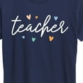 thumbnail image 3 of Instant Message - Script Teacher With Hearts - Women's Short Sleeve Graphic T-Shirt, 3 of 6