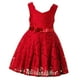 thumbnail image 1 of Vestido de princesa de encaje de niña de la flor formal de boda rojo 3-4 años, 1 of 8
