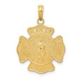 thumbnail image 1 of 14K Yellow Gold Large Fire Department Badge Pendant, 1 of 2