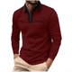 thumbnail image 2 of pstuiky manga larga para hombre, Camisa de golf de moda para hombre, de manga larga, con bolsillo y cuello abatible, de color liso camisetas de hombre xl, 2 of 6