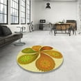 thumbnail image 4 of Ahgly Company Tapis d'Intérieur Lavables en Machine, Ronds, Transitionnels, Jaune Vif, Ronds de 6 Pi, 4 of 7