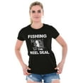 thumbnail image 4 of Fishing Reels Funny Fisher Pun Joke Womens Fitted Plus Size Graphic Tee Brisco Brands 2X, 4 of 5