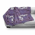 thumbnail image 3 of Mauve Soft Flannel Fleece Throw Blanket, Exquisite Butterfly Animal with Wings Fairy Illustration Print, Cozy Plush for Indoor and Outdoor Use, 50" x 60", Lavender and White, by Ambesonne, 3 of 6