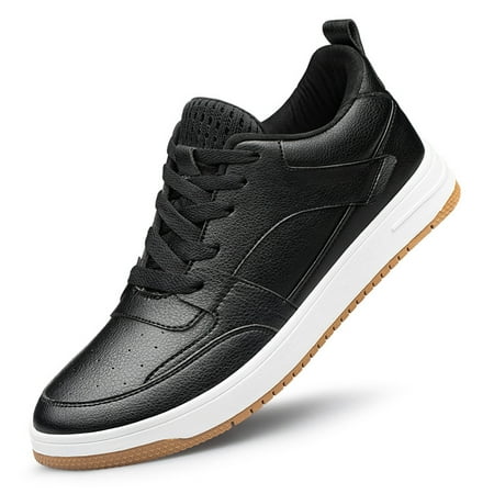 

Men‘s Casual Elevator Sneakers Leather Skate Shoes