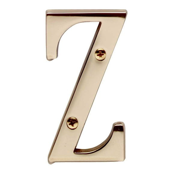 Letter "Z" House Letters Solid Bright Brass 3" | Renovator's Supply