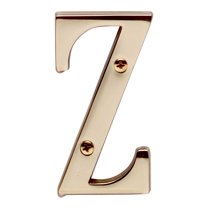 Letter "Z" House Letters Solid Bright Brass 3" | Renovator's Supply