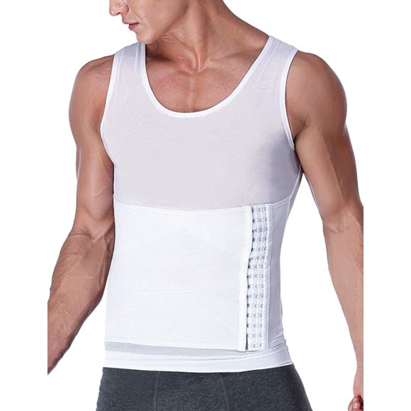 NonEcho Gilet Gainant pour Hommes Contrôle du Ventre sous-Vêtement de Gynécomastie Haut de Compression