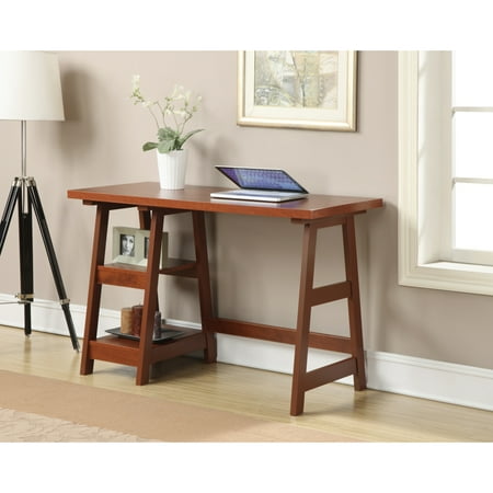 UPC 095285412327 product image for Convenience Concepts Designs2Go Trestle Desk with Shelves  Cherry | upcitemdb.com