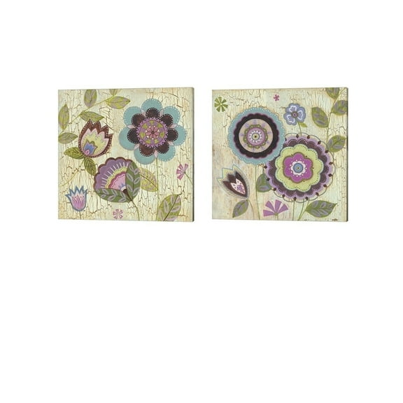 Tribeca A by TBS Canvas Art Set of 2 14 inch X 14 inch Each