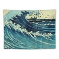 thumbnail image 5 of Creowell  Retro Ocean Tapestry Wall Hanging, Vintage Blue Watercolor Ocean Waves Wall Art Tapestries, Japanese Anime Sea Wave Wall Decor Indian Tapestry for Bedroom Aesthetic Home Dorm 40x30inch, 5 of 6