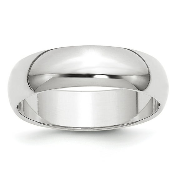 10KW 6mm Half Round Band Size 12.5 in 10k White Gold