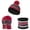 Rose Red, variant on SPRING PARK 1 Set Winter Stripe Knit Beanie Hat Neck Warmer Scarf and Touch Screen Gloves Set 3 Pcs for Kids
