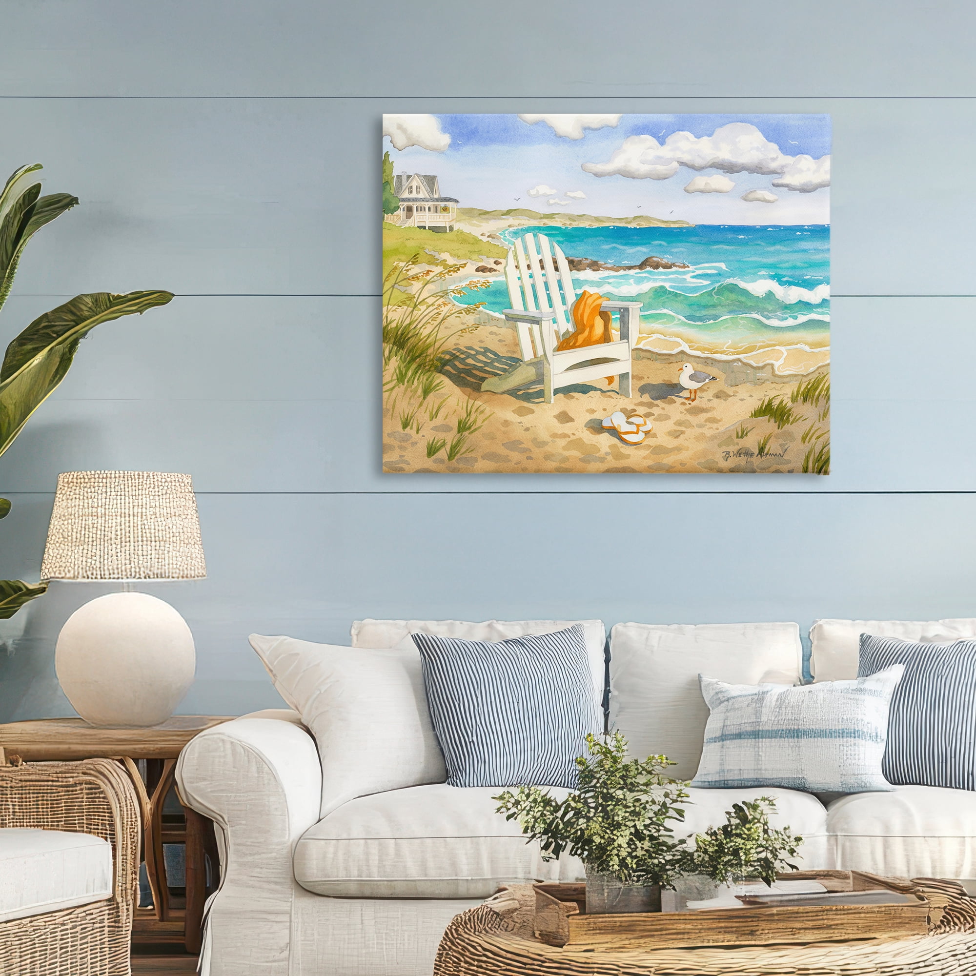 Stupell Industries Waiting For You by Beach Canvas Wall Art, design by Robin Altman