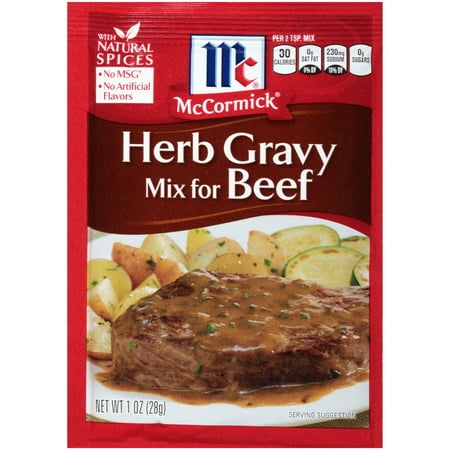 (4 Pack) McCormick Herb Gravy Mix For Beef, 1 oz (Best Gravy For Ham)