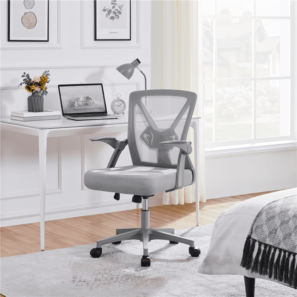 Alden Design Adult Adjustable Ergonomic Mesh Office Chair for Home Office, Gray