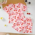 thumbnail image 5 of KPOPLK Baby Girl Clothes Toddler Summer Outfits Cute Bow Print T Shirt + Shorts 2pcs Set 6 Months 5 Years Old(Pink#1,0-6 Months), 5 of 9