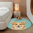 thumbnail image 3 of Green Dog Round Rug 7ft Washable Circle Rugs Non Slip Funny Animals Modern Art Large Area Rug Indoor Floor Carpet for Bedroom Kitchen Living Room Home Office Dining Room Nursery, 3 of 8