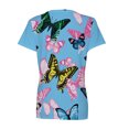 thumbnail image 5 of Blusa de manga corta con cuello en V informal para mujer a la moda, camisetas de verano Fridja  bn3895, 5 of 5
