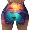 thumbnail image 2 of Honeii Hawaiian Island Dolphin Print Women's Workout Shorts, Gym Shorts for Active Wear, Sports Shorts,Women's Running Shorts,Quick Dry Athletic Shorts-XX-Large, 2 of 8