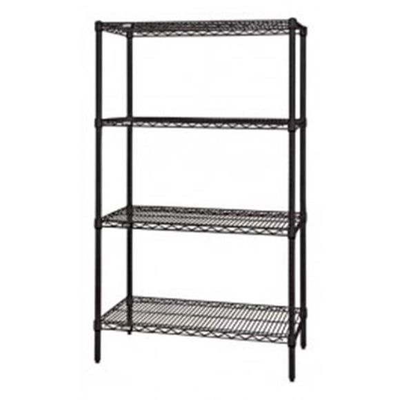 Quantum Storage WR63-2424BK Black Wire shelving Unit - 24 x 24 x 63 in.