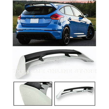 Extreme Online Store for 2013-Present Ford Focus 5Dr Hatchback | EOS RS Style ABS Plastic Primer Black Rear Roof Wing Spoiler