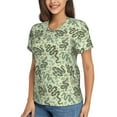 thumbnail image 2 of Xecao Green Snake for Women's V-Neck T-Shirts-Elegant Half-Sleeve Tops Perfect for Summer-Small, 2 of 5