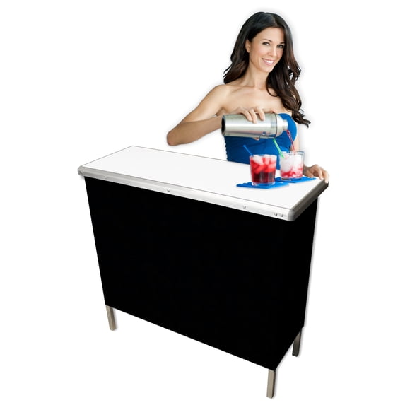 Portable Folding Party Bar w/ Black & Hawaiian Bar Skirts - Single Set