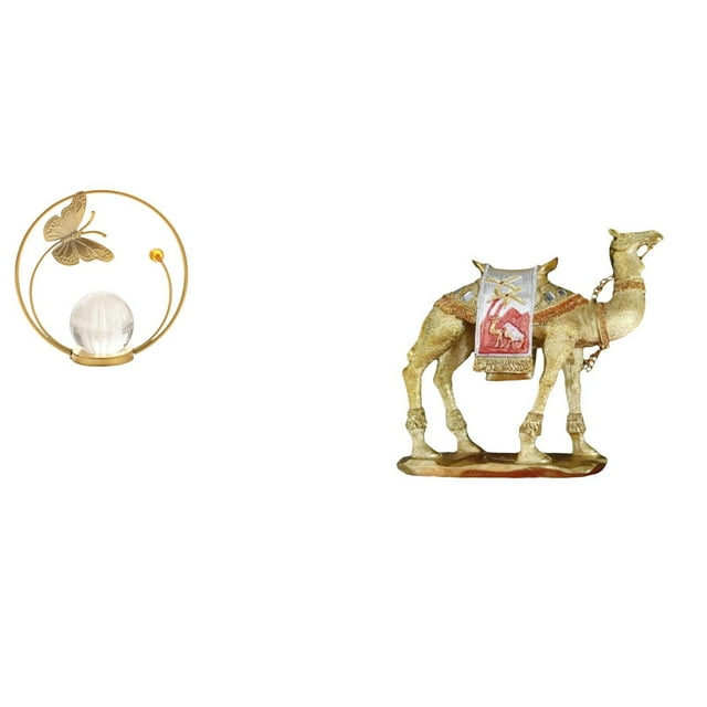 Escultura de bola de camello de cristal, figura de resina de metal, adorno de escritorio, estatua, soporte para pasillo, chimenea, dormitorio, sala de