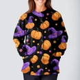 thumbnail image 4 of WTOBBY Women's Halloween Printed Workwear Jacket Tops Long Sleeve Standing Collar Single Breasted Style - Ideal for Nurse Uniform and Fashion Outerwear Daily Wear,Light Purple 4XL, 4 of 5