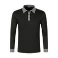 thumbnail image 5 of Mnyotv Men Shirts Ling Sleeve Shirt Mens Long Sleeved Shirt Button Color Matching Sports Shirt Tops Black XL, 5 of 5
