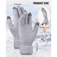 thumbnail image 2 of 2 Pairs Women's Winter Touchscreen Gloves Warm Fleece Lined Knit Gloves Elastic Cuff Winter Texting Gloves, 2 of 7