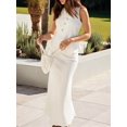 thumbnail image 6 of Women's 2 Piece Sets Summer Maxi Skirts Vest Suit Waistcoat Casual Vacation Outfits Milky White S, 6 of 8
