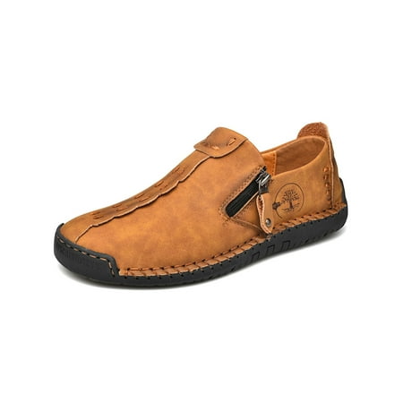 

Harsuny Men Dress Lightweight Leather Shoe Fashion Casual Low Top Flats Party Zipper Loafers