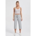 thumbnail image 2 of Stelle Women's Capri Pants Loose Yoga Loose Yoga Cotton Sweatpants with Pockets,Wide Leg Drawstring Pajama Pants Casual Workout Lounge Pants 20",XS-XXL Gray, 2 of 6