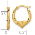 thumbnail image 4 of 14K Yellow Gold Polished And Satin Heart Hoop Earrings (Width 13.7) (Length 16.5) - Jbsp, 4 of 5