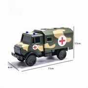 Simulation Military Armed Tank Helicopter Armored Vehicle Ambulance Truck Pull Back Car Children's Toy Model Alloy Metal+plastic
