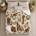 thumbnail image 5 of Western Ranch Christmas Horse Cowboy Boots decorative motif Holiday, Festive Holiday Scene, Warm Flannel Blanket for Ranch House and Living Room, Horse Lovers Christmas Gift, Rustic Home Decor, 5 of 9