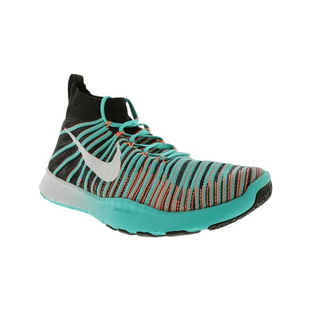 Nike Men's Free Train Force Flyknit Black / White - Bright Mango Hyper Jade Ankle-High Running