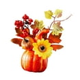 thumbnail image 5 of Halloween Pumpkin Decor Maple Leaf Centerpiece Faux Foam Tabletop Decoration for Autumn Thanksgiving Home, 5 of 9