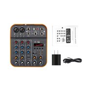 Audio Mixer Fuluode V4 Sound Mixing Console USB Record Computer 48V Phantom Power Delay Repaeat Effect 4 Channels USB ,Easy to Use