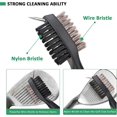 thumbnail image 3 of 2Pcs Golf Club Brush with Groove Cleaner Spike Nylon & Steel Wire Brush Head Golf Club Cleaning Tool Kit Golf Gifts Set, 3 of 5
