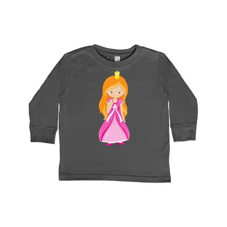 

Inktastic Cute Princess Orange Hair Princess In Pink Dress Gift Toddler Toddler Girl Long Sleeve T-Shirt